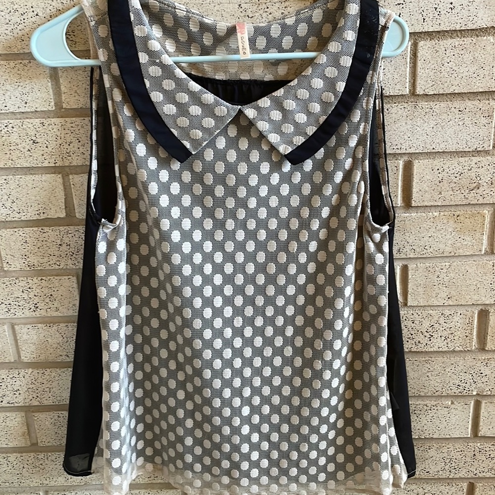 ModCloth peter pan collar polka dot tank